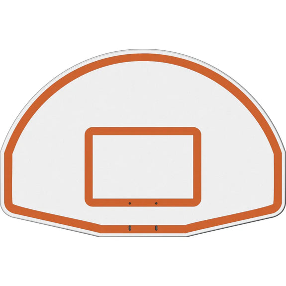 Jaypro Basketball System – Straight Post (5-9/16 in. Pole with 6 ft. Offset, 54 in. Aluminum Fan Backboard, Double Rim Goal) – SKU: SPA6-FABT-DR