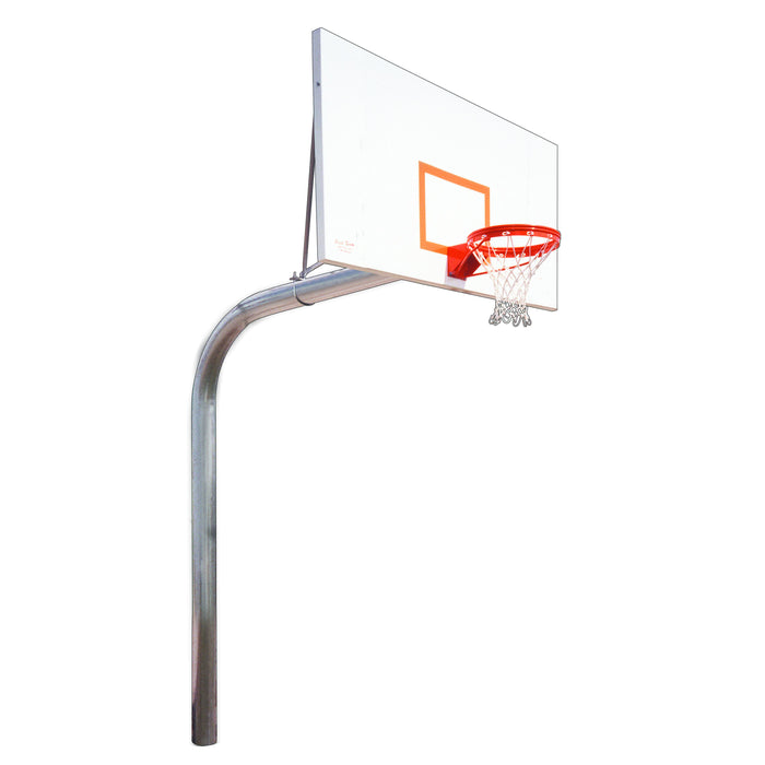 First Team Brute™ Fixed Height Basketball Goal - 5 9/16” O.D. Schedule 40 Galvanized Post, 72" Extension, Nose-Cone Mounting