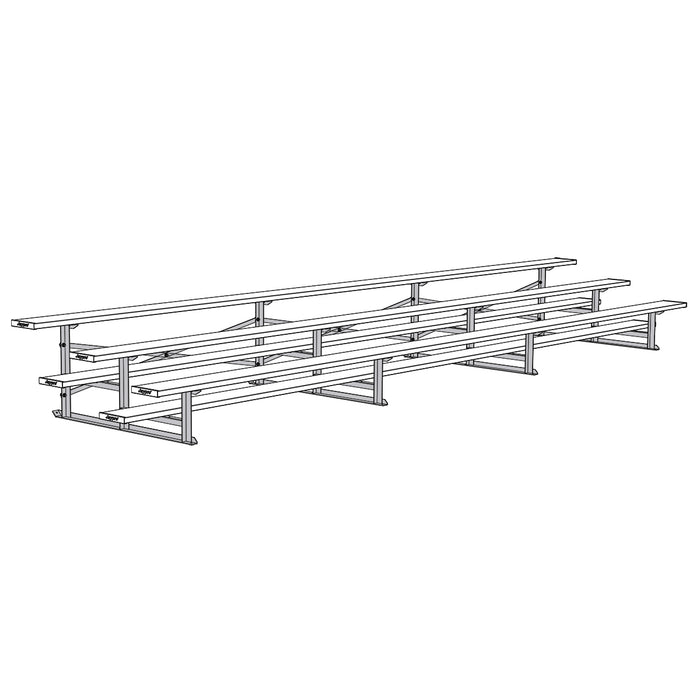 Bleacher - 21 ft. (3 Row - Single Foot Plank) - Standard, Outdoor