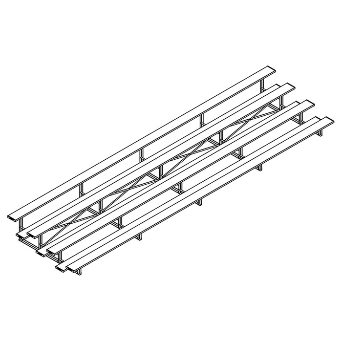 Bleacher - 27 ft. (4 Row - Single Foot Plank) - Standard, Outdoor