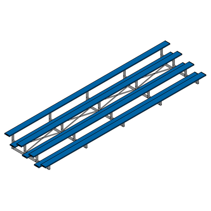 Bleacher - 27 ft. (4 Row - Single Foot Plank) - Standard, Outdoor (Powder Coated)