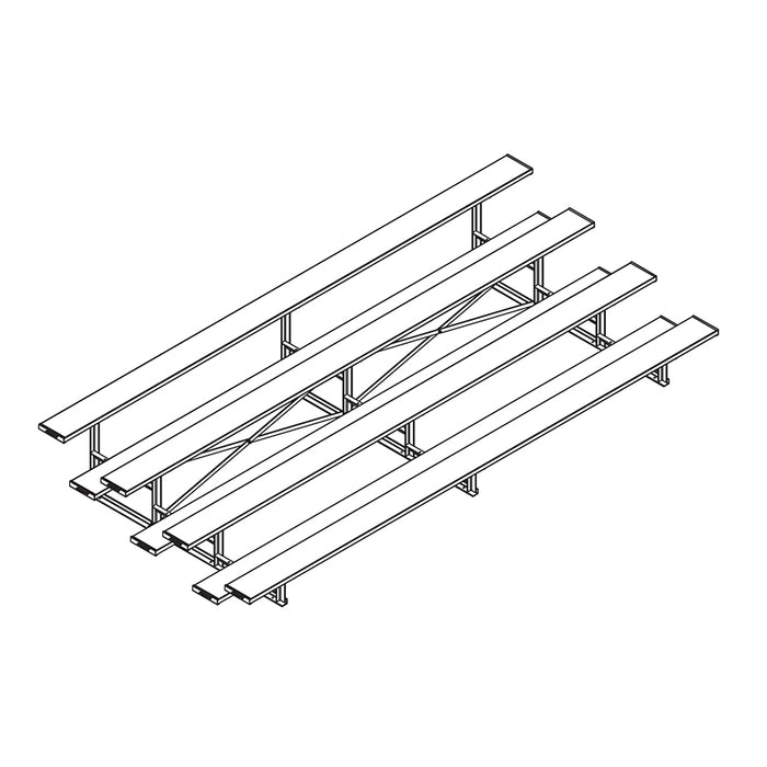 Bleacher - 15 ft. (4 Row - Single Foot Plank) - All Aluminum