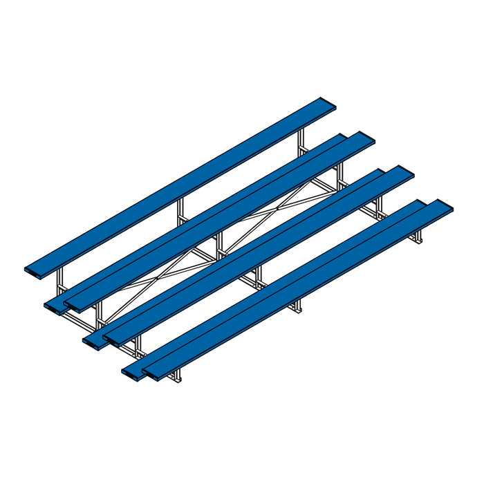 Bleacher - 15 ft. (4 Row - Single Foot Plank) - Standard, Outdoor (Powder Coated)