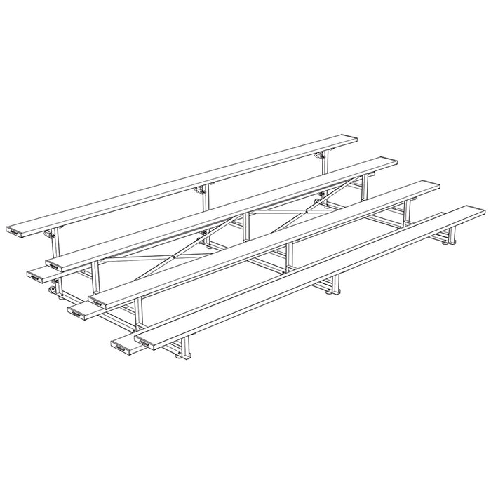 Bleacher - 15 ft. (4 Row - Single Foot Plank) - Tip & Roll