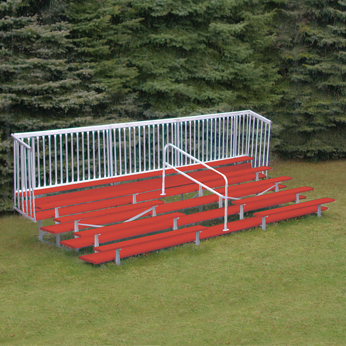 Bleacher - 21 ft. (5 Row - Double Foot Plank with Guard Rail & Aisle) - Enclosed (Powder Coated)