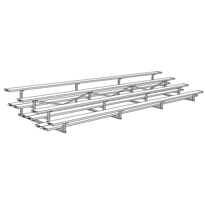 Bleacher - 21 ft. (4 Row - Double Foot Plank) - All Aluminum