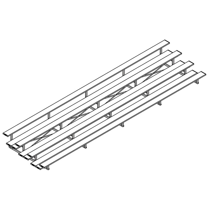 Bleacher - 27 ft. (4 Row - Double Foot Plank) - All Aluminum (Powder Coated)