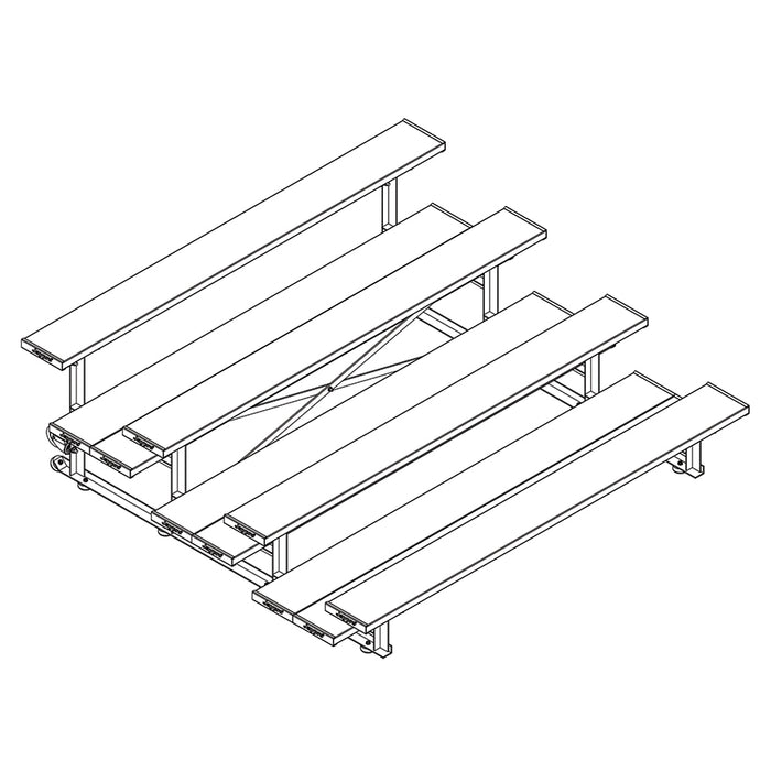 Bleacher - 7-1/2 ft. (4 Row - Double Foot Plank) - Tip & Roll