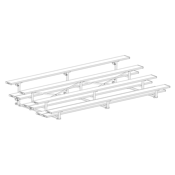 Bleacher - 15 ft. (4 Row - Double Foot Plank) -Tip & Roll