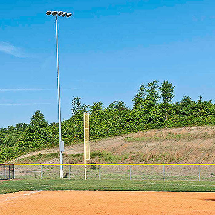 Gared Stadium Foul Pole - 15' Inground, 3-1/2" Steel, Yellow - SKU: BSPOLE-15P