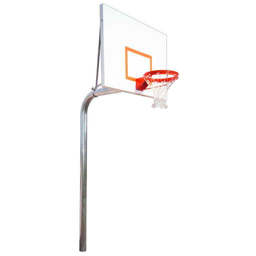First Team RuffNeck™ Fixed Height Basketball Goal - 4 1/2” O.D. Schedule 40 Steel Post, 48" Extension, Nose-Cone Mounting Design
