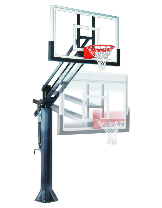 First Team Force™ In-Ground Adjustable Basketball Goal – Heavy-Duty 5” Steel Pole & EZ Crank System