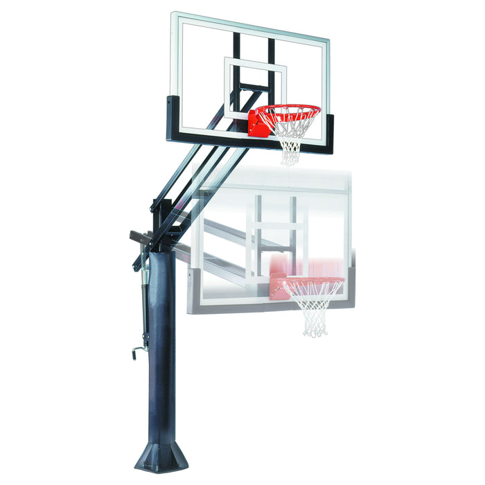 First Team Force™ In-Ground Adjustable Basketball Goal – Heavy-Duty 5” Steel Pole & EZ Crank System