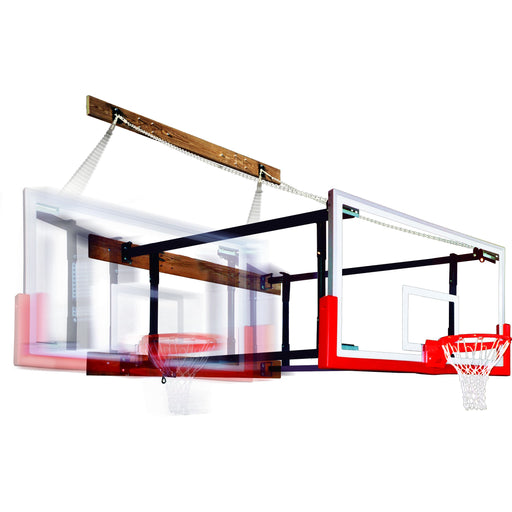 First Team FoldaMount82™ Folding Wall Mount Basketball Goal – Adjustable 96” to 144” Extension