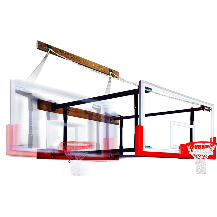 First Team FoldaMount82™ Folding Wall Mount Basketball Goal – Adjustable 96” to 144” Extension