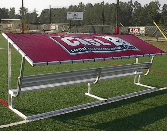 PEVO covered team bench