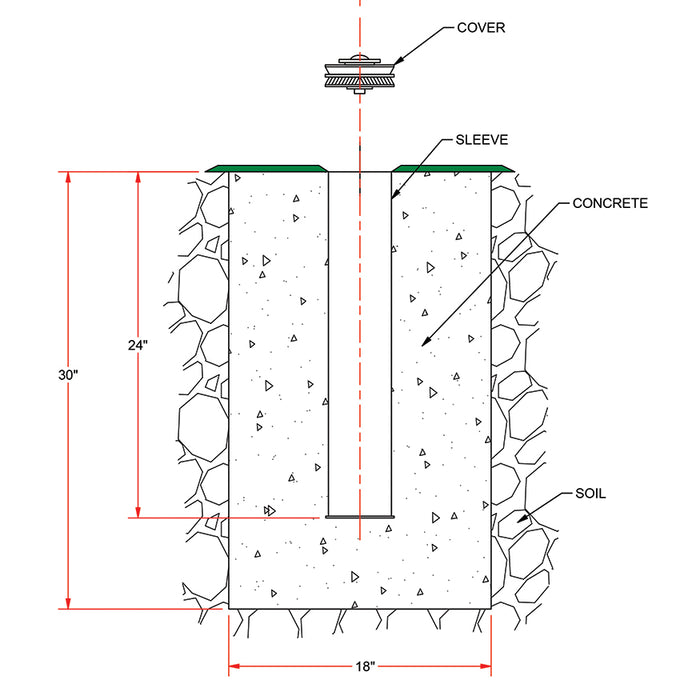 Ground Sleeve - Discus Cage (DCHS-35) (Set of 6)