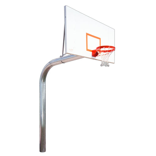 First Team Tyrant™ Fixed Height Basketball Goal - 6 5/8” O.D. Schedule 40 Galvanized Post, 72" Extension, Nose-Cone Mounting
