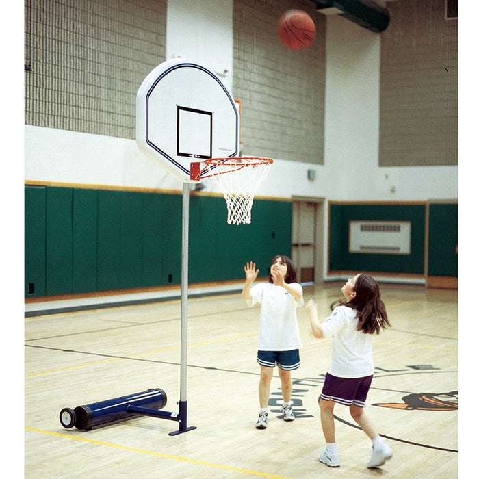 Jaypro 7 ft.H Elementary Basketball Adapter - 35" Graphite Fan Backboard & Single Rim - SKU: EZBB-8