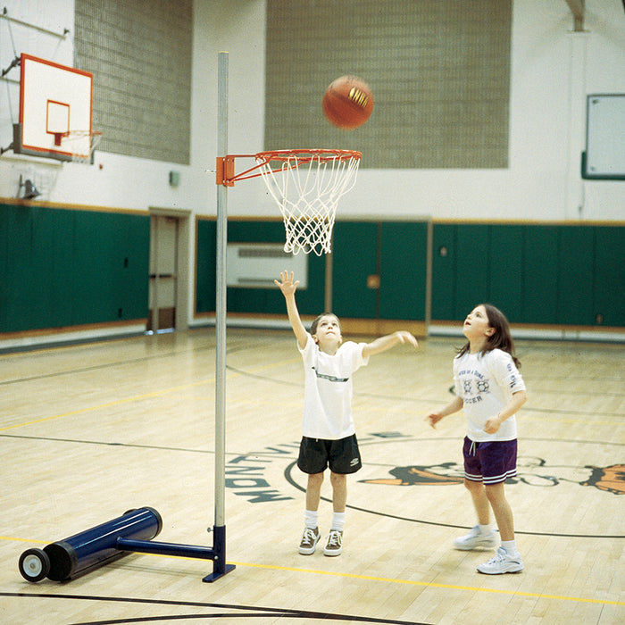 Jaypro P.E. Standard Basketball Goal Adapter with Goal & Net – Fits 2 in. Uprights – SKU: EZNB-10
