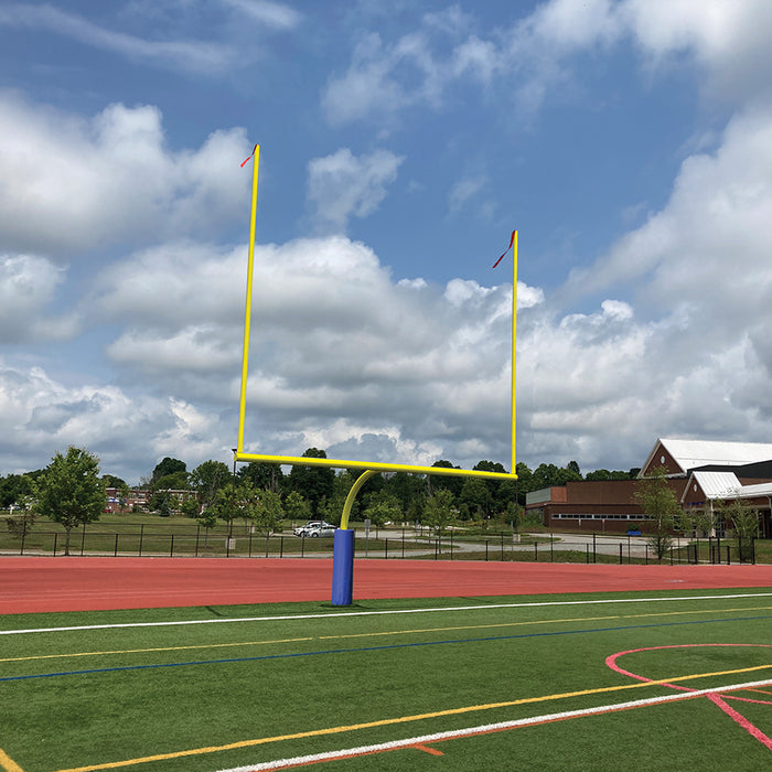 Football Goal Posts - 6-5/8 in. Pole | 6 ft. Offset | 20 ft. Uprights | 18 ft.-6 in. Wide [C] | Leveling Plate - Max-1