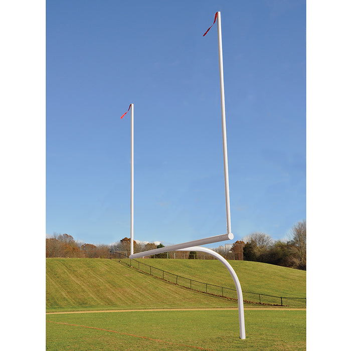 Football Goal Posts - 6-5/8 in. Pole | 6 ft. Offset | 20 ft. Uprights | 18 ft.-6 in. Wide [C] | Leveling Plate - Max-1