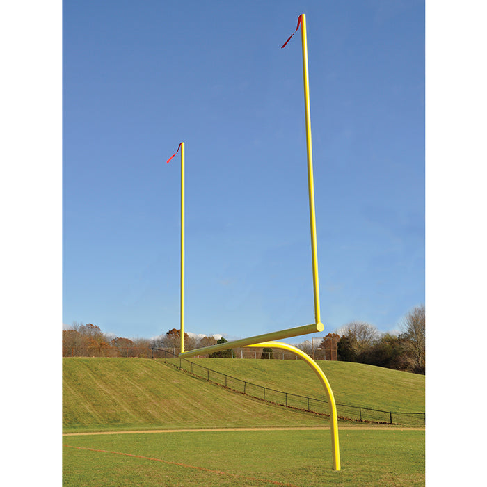 Football Goal Posts - 4-1/2 in. Pole | 5 ft. Offset | 20 ft. Uprights | 23 ft.-4 in. Wide [HS] | Semi-Perm - Steel