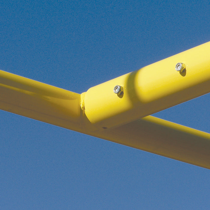 Jaypro Collegiate Football Goal Posts – 18 ft.-6 in. Wide, 20 ft. Uprights, 6 ft. Offset, 5-9/16 in. Steel