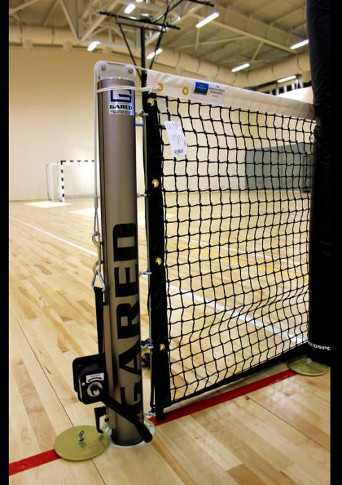 Gared Grand Slam Indoor Tennis System – 4" Aluminum Posts, Adjustable Height – SKU: 6450