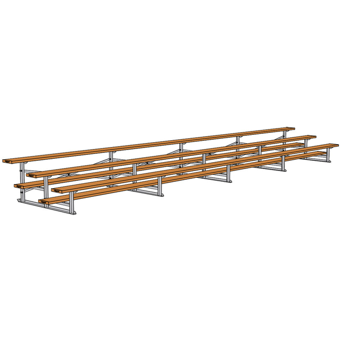 Bleacher - 21 ft. (3 Row - Single Foot Plank) - Tip & Roll (Powder Coated)