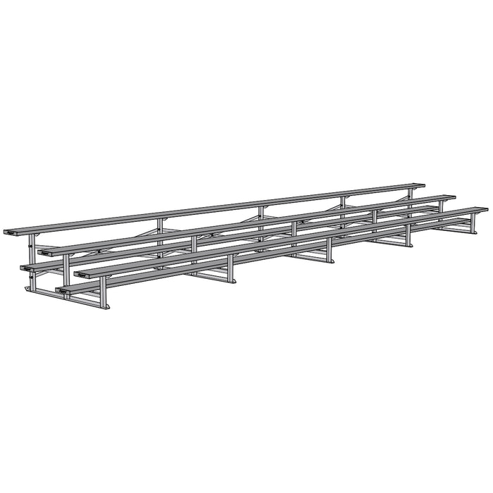 Bleacher - 21 ft. (3 Row - Single Foot Plank) - Tip & Roll (Powder Coated)