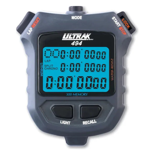 ULTRAK 490L - LED BACKLIGHT 100 DUAL SPLIT MEMORY STOPWATCH