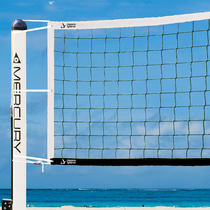 Jaypro Beach Volleyball Replacement Net – #36 Nylon, Black, Mercury Competition Size (32 ft. x 39 in.) – SKU: OBVN-2