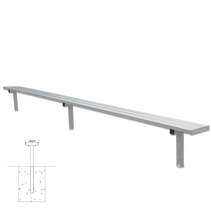 Jaypro Player Bench – 15 ft. – In-Ground – No Seat Back – SKU: PB-15PI