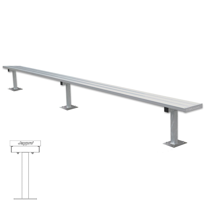 Jaypro Player Bench – 15 ft. – Surface Mount – No Seat Back – SKU: PB-15SM