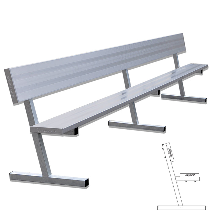Jaypro Player Bench with Seat Back – 15 ft. – Portable – SKU: PB-20