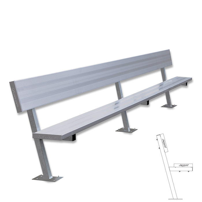 Player Bench with Seat Back - 15 ft. - Surface Mount