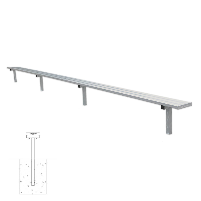 Jaypro Player Bench - 21 ft. In-Ground (No Seat Back) – SKU: PB-5PI