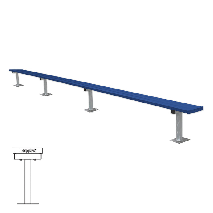 Player Bench - 21 ft. - Surface Mount (Powder Coated)