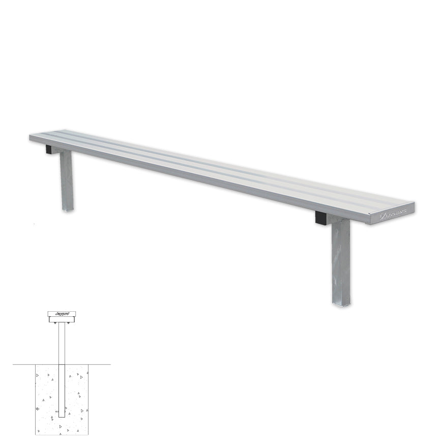 Jaypro Player Bench – 7.5 ft. In-Ground, Rust-Resistant Aluminum – SKU ...
