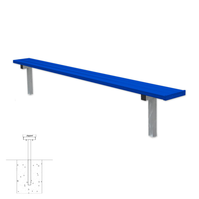 Player Bench - 7-1/2 ft. - In-Ground (Powder Coated)