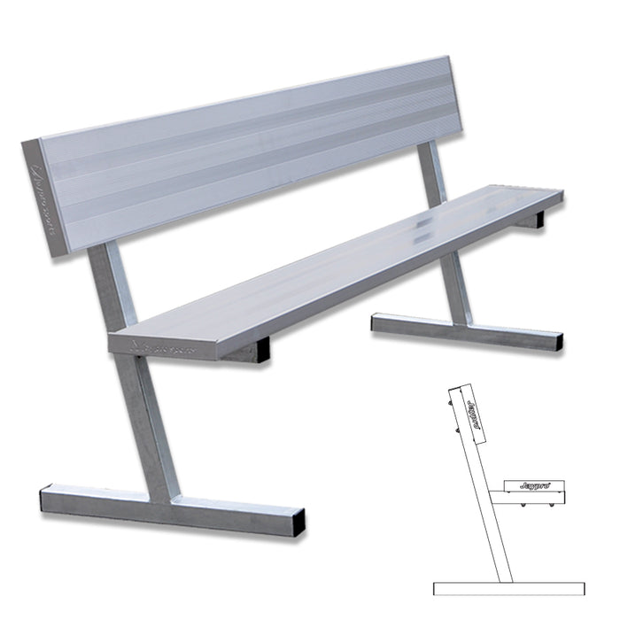 Jaypro Player Bench with Seat Back - 7.5 ft. Portable – SKU: PB-80