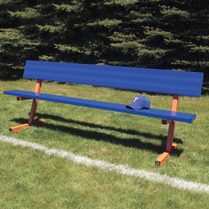 Jaypro Player Bench with Seat Back - 7.5 ft. Portable (Powder Coated)