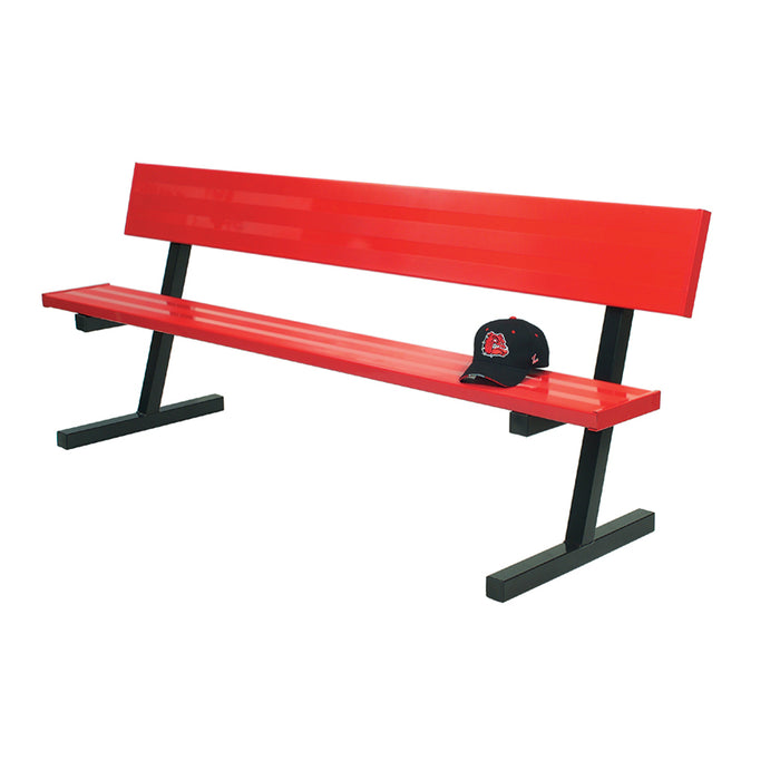 Jaypro Player Bench with Seat Back - 7.5 ft. Portable (Powder Coated)