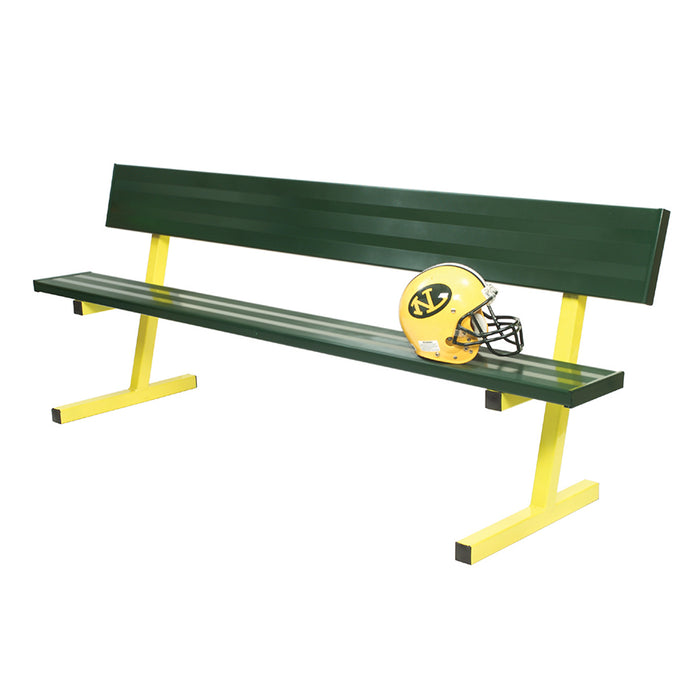 Jaypro Player Bench with Seat Back - 7.5 ft. Portable (Powder Coated)