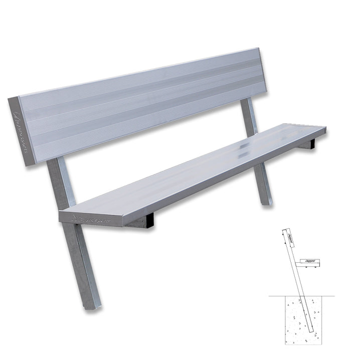 Jaypro Player Bench with Seat Back - 7.5 ft. In-Ground – SKU: PB-80PI