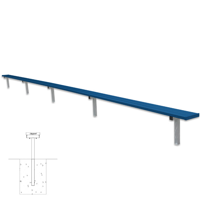 Player Bench - 27 ft. - In-Ground (Powder Coated)