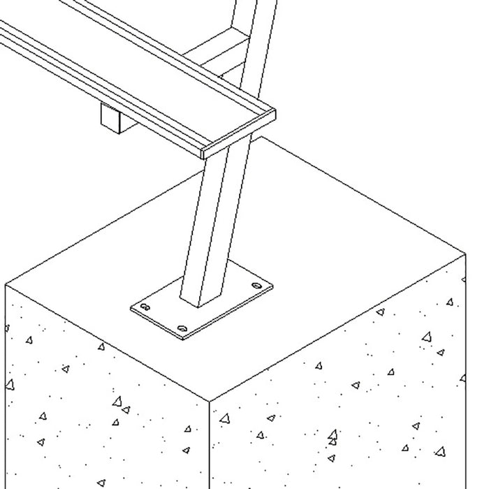 Player Bench - 21 ft. - Surface Mount (Powder Coated)