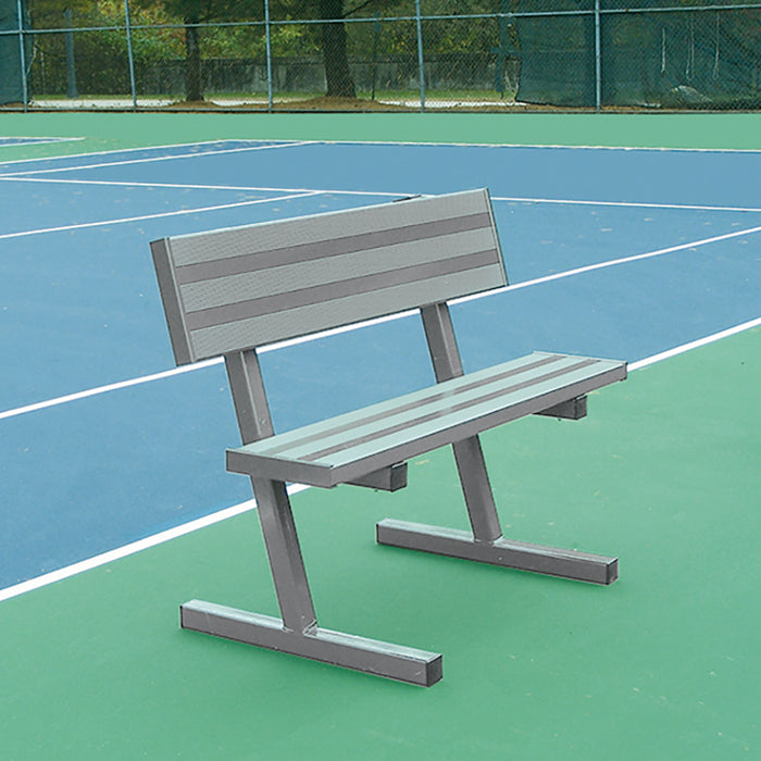 aypro Courtside Bench with Seat Back - 5 ft. Portable (Rust-Resistant Aluminum) – SKU: PB40