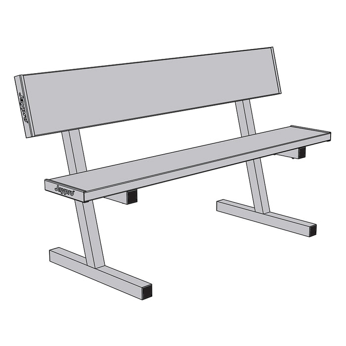 aypro Courtside Bench with Seat Back - 5 ft. Portable (Rust-Resistant Aluminum) – SKU: PB40